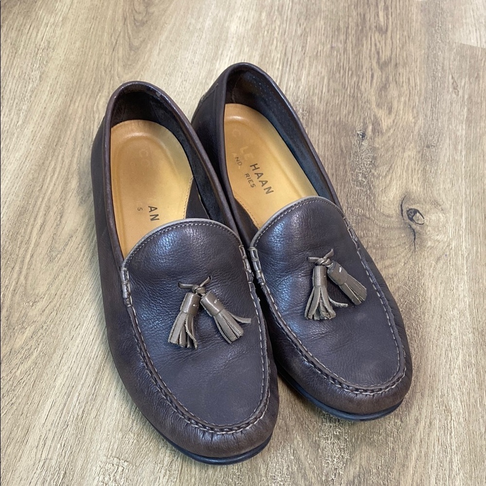Cole Haan Men's Brown Leather Tassel Loafers size 8.5